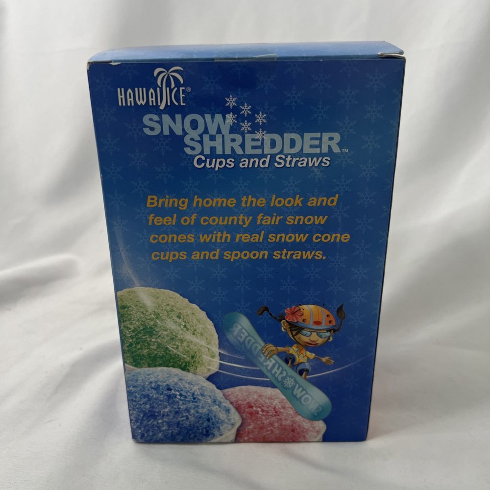Back To Basics Hawaiice Snow Shredder Cups & 25 Straws SITCS25 25ct Party NEW - Picture 4 of 6
